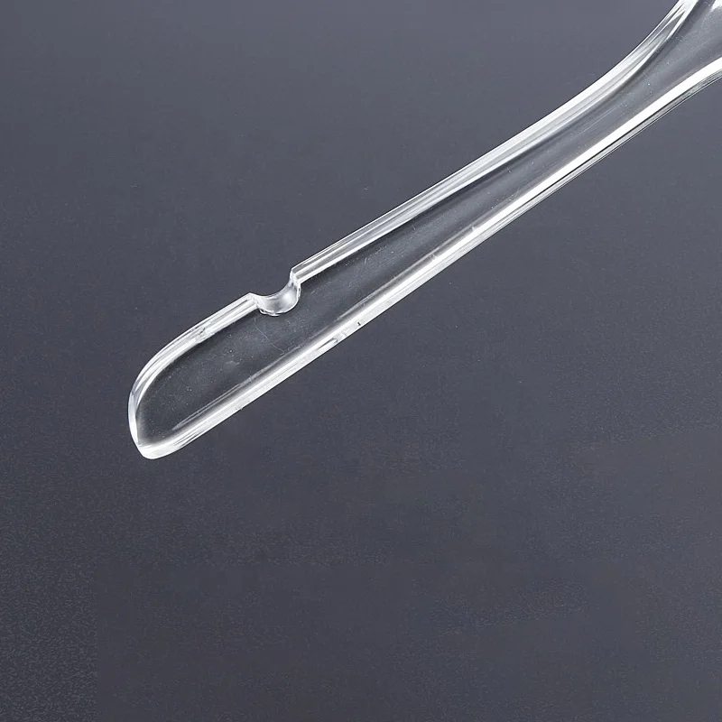 Custom Logo Adult Transparent  Clear Acrylic Coat Garment Clothes Hanger with Chrome Metal Clips