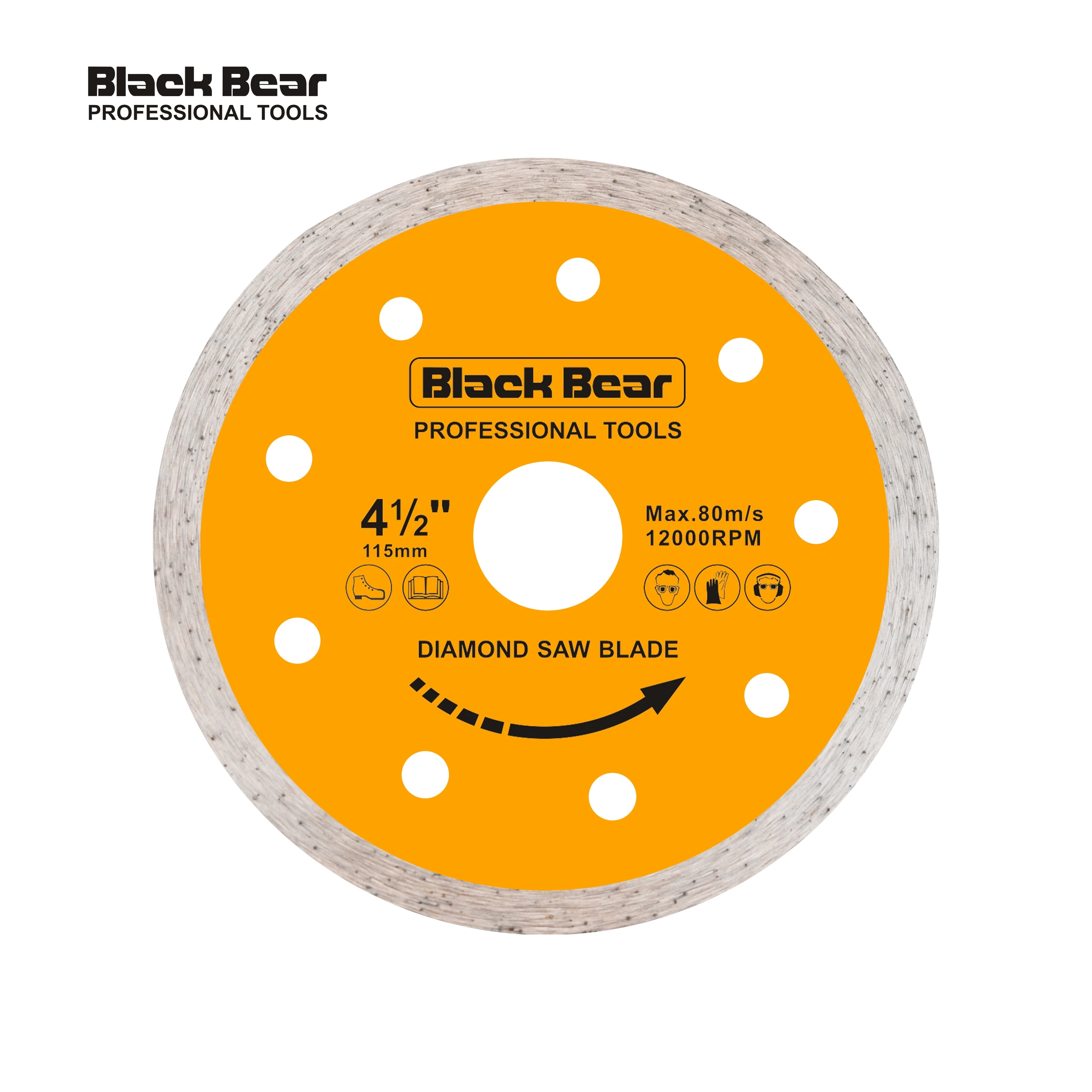 BLACK BEAR Hot sale 5Inch 125mm Continuous rim diamond saw blades diamond cutting disc for granite tile marble