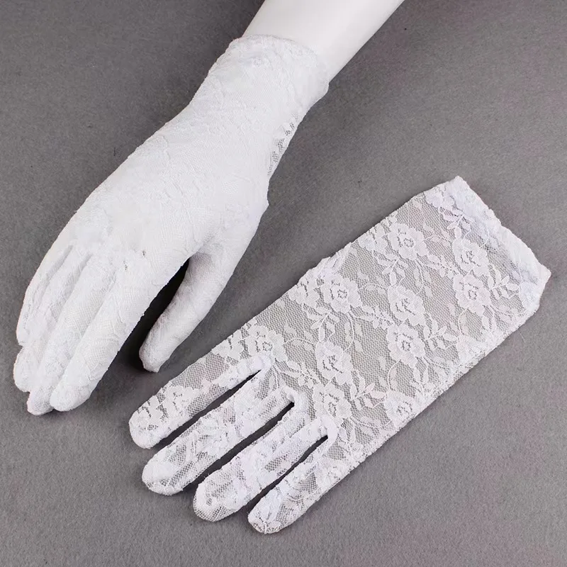 2024 New women gloves for wedding accessories sunscreen lace gloves  thin transparent gloves for lady from China
