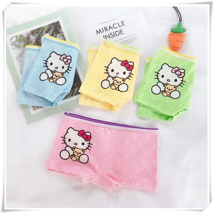 Hight Quality Stock 1-9 Years Sweet Cartoon Printing Girls Children Underwear