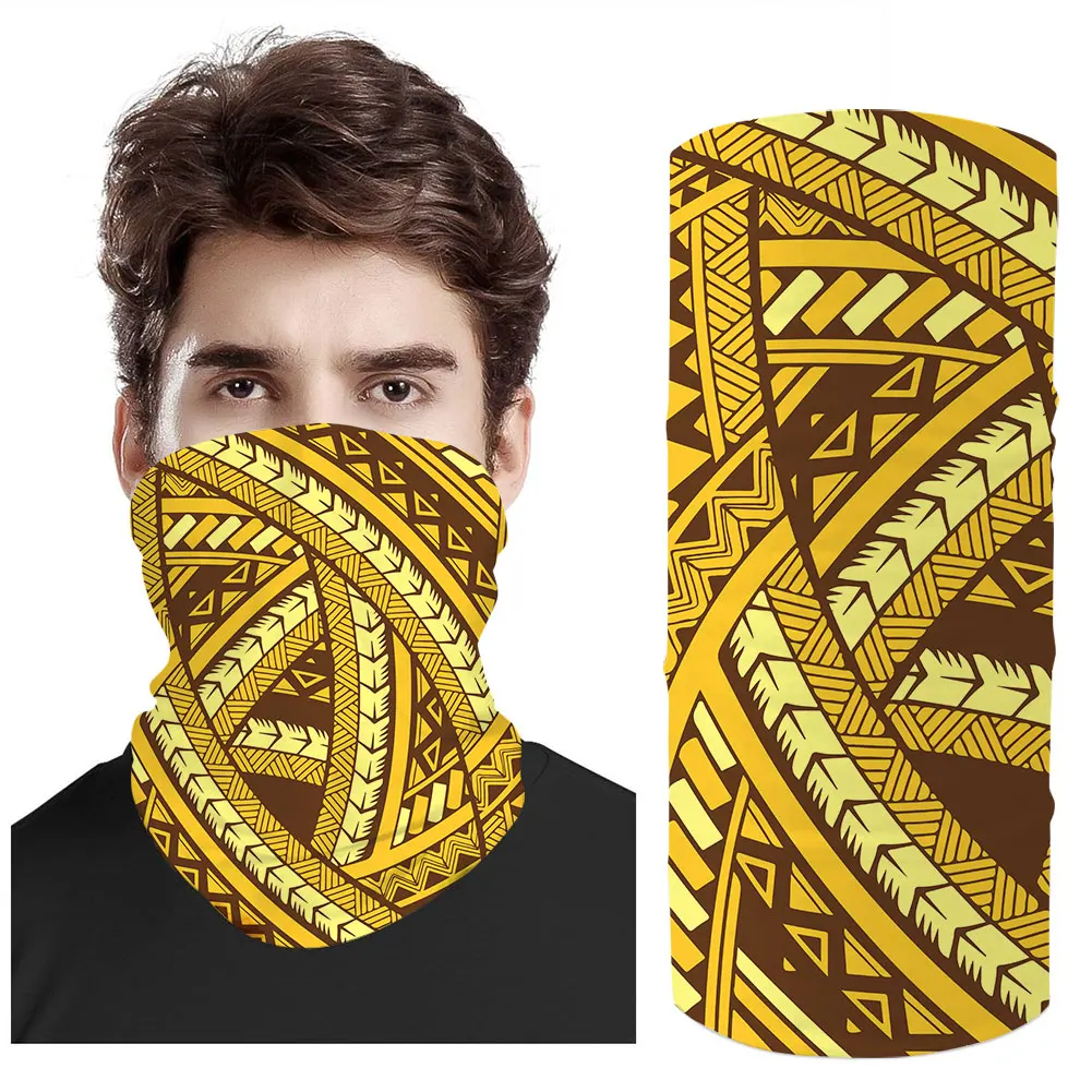 Promotional Tube Custom Logo Neckwear Bandanas Buffs for Motorcycle Mens Wholesale Bandana Samoan Golden Printing On Demand