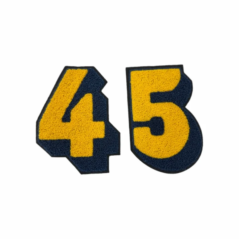 Chenille Tackle Twill Fabric for Embroidery Telephone digital patchs For Jersey Sports Wear  iron on cnstom patches