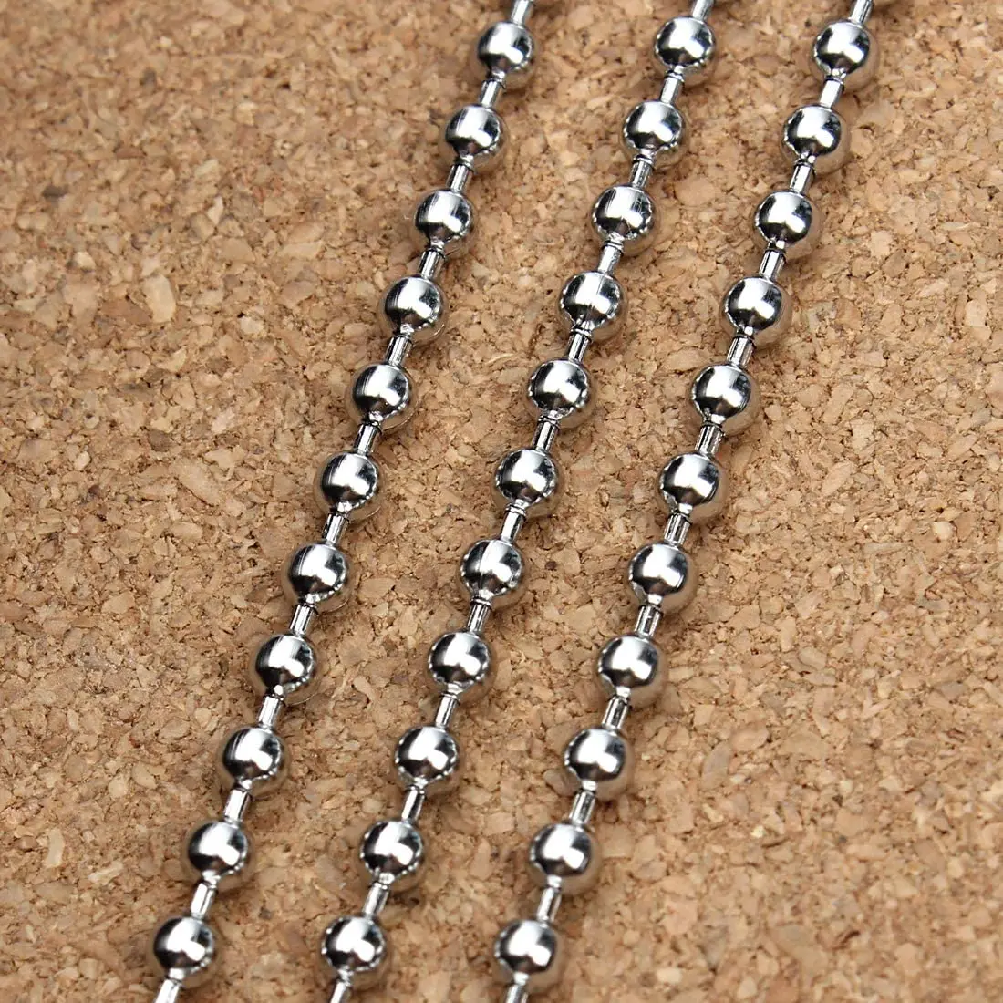 30 Feet 2.4 mm Stainless Steel Ball Bead Chains with 20 pcs Connectors for DIY