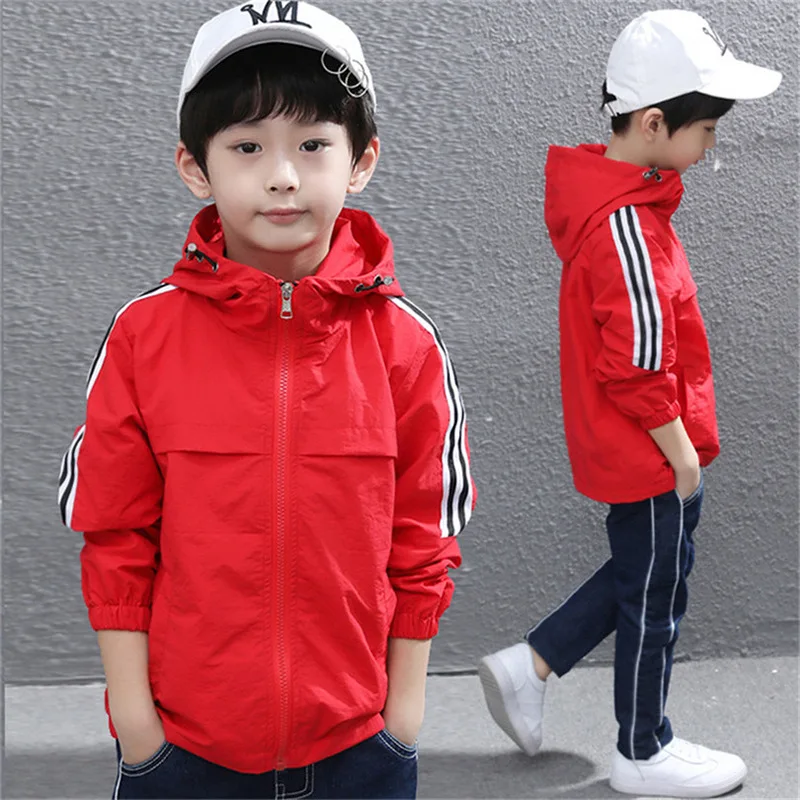 2024 Boys spring jackets 4-15T children long sleeve hooded active windbreaker teenage clothes big boys  sport coat boys outwear
