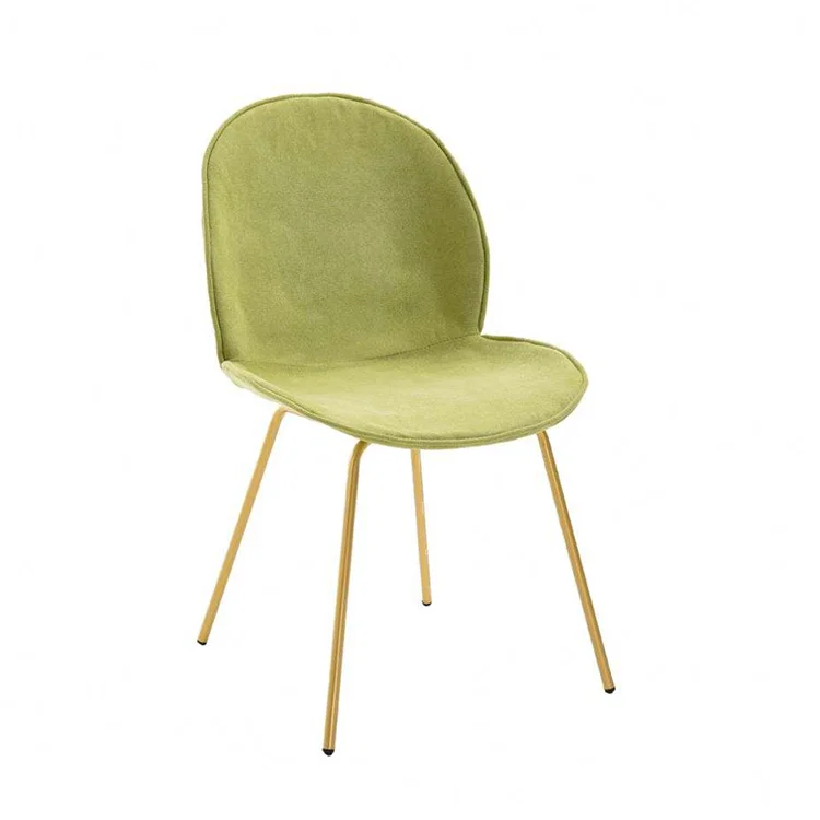 Partner Fabric Comfortable Dining Chairs Modern Elegant Restaurant Coffee Shop Dining Room Chair With Gold Metal Legs