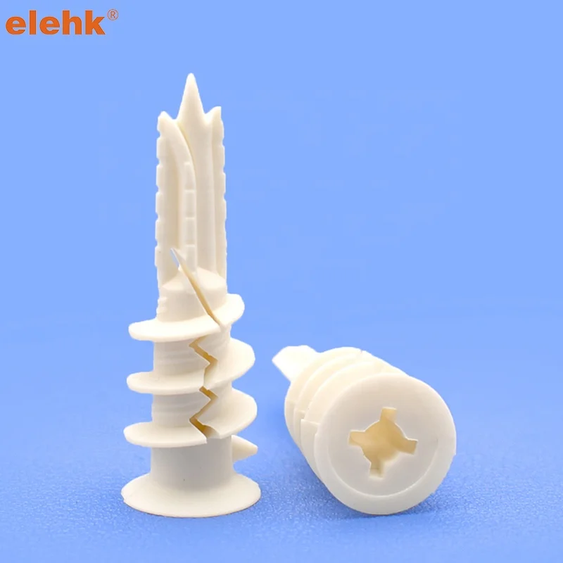 Elehk Competitive Price Wall Plug Nylon Expansion Pip Gypsum Board Plastic Plasterboard Anchors Dry Wall Anchor