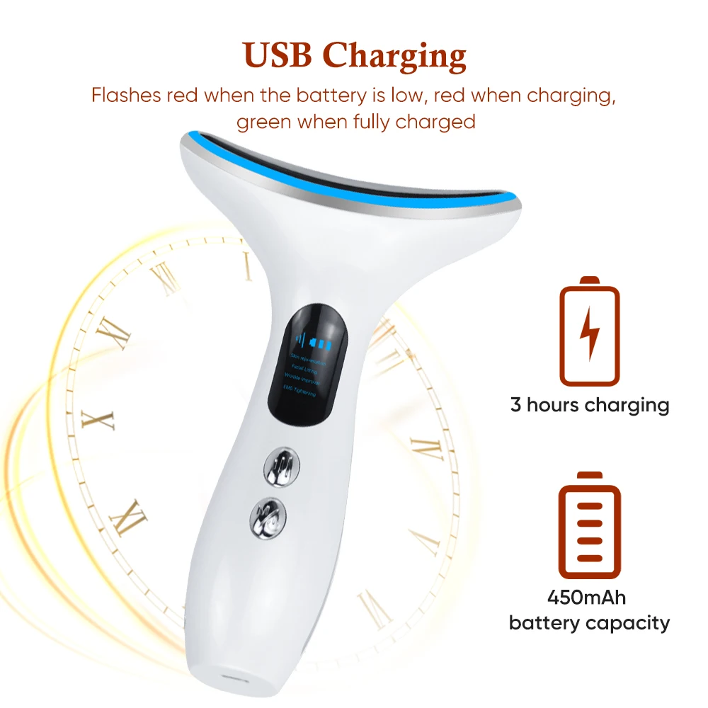 LED Therapy Face Lifting Machine Eye Facial Neck Massager Anti Aging Wrinkle Skin Face Lift Device