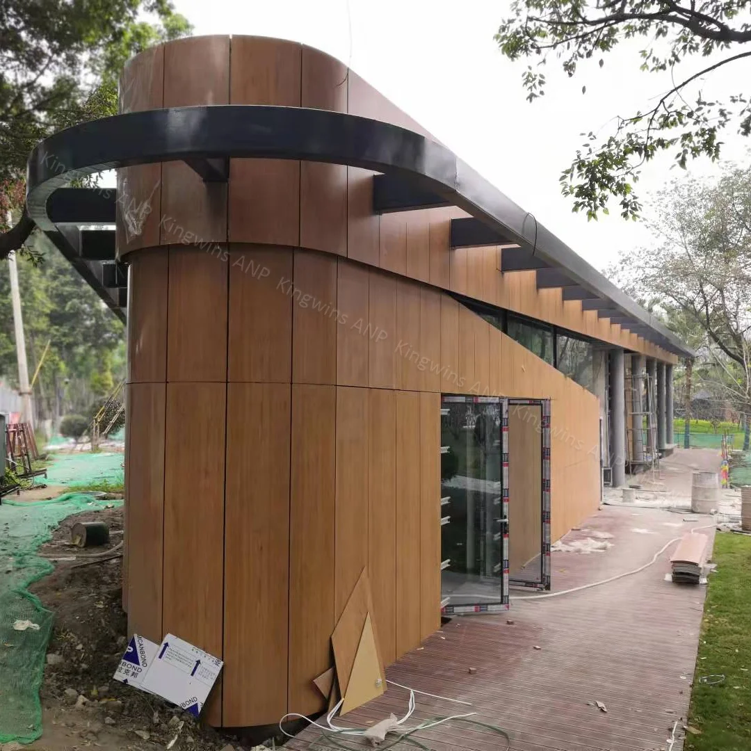 Wood Grain decorative design moulding siding fluted panels outdoor  Aluminum-Plastic exterior wall cladding