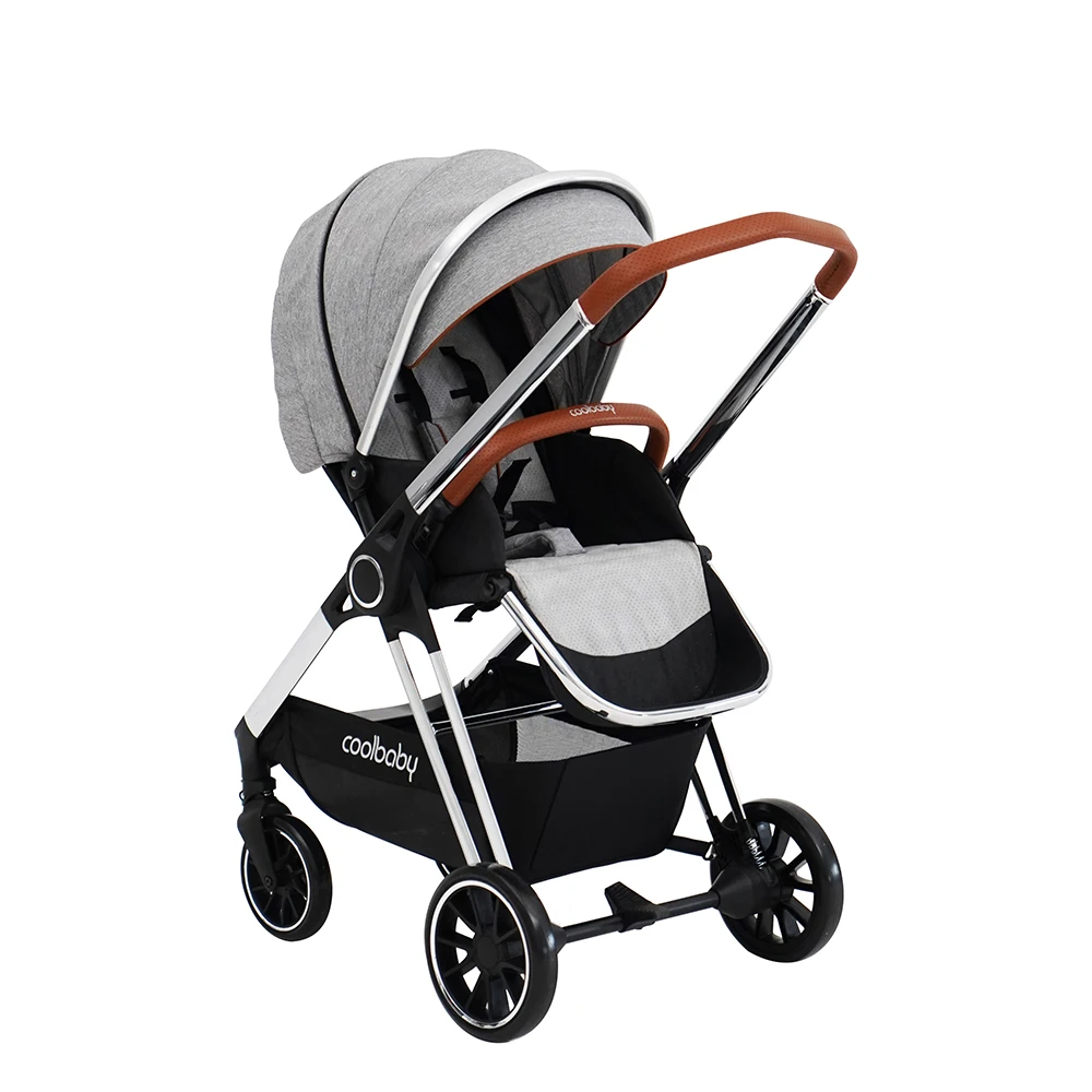 Deluxe aluminum adjustable handle height Baby pram 3 in 1 Wholesale