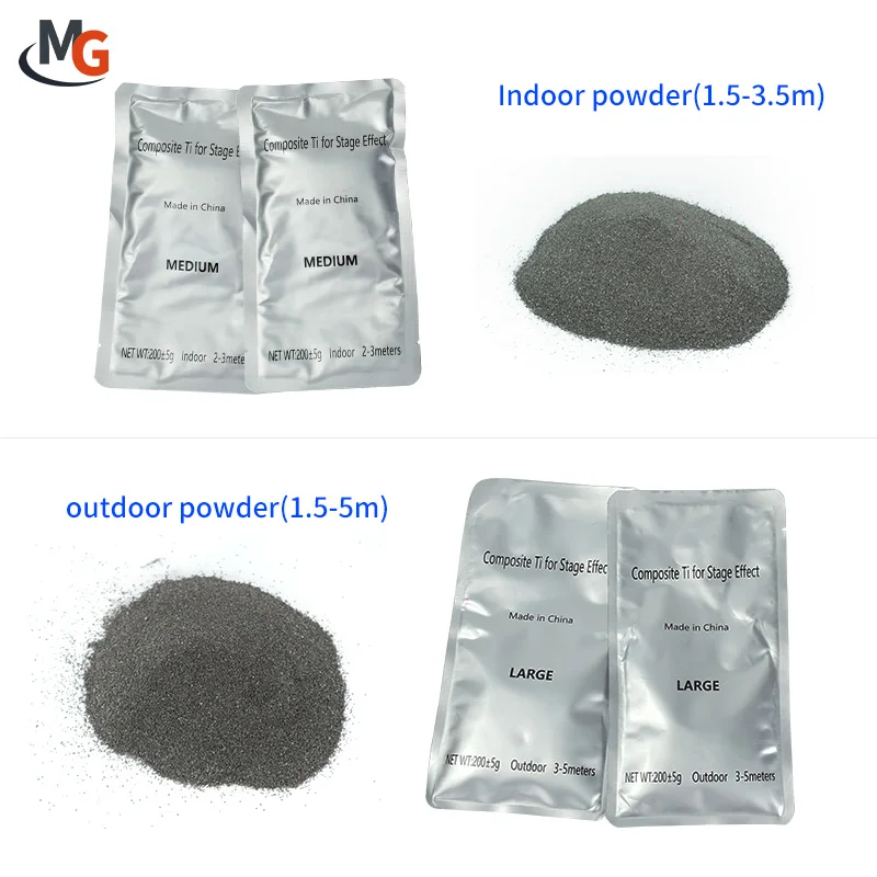 Mglight Indoor Outdoor 200g Small Bag Cold Spark Fireworks Composite Titanium Ti Powder for Cold Spark Machine