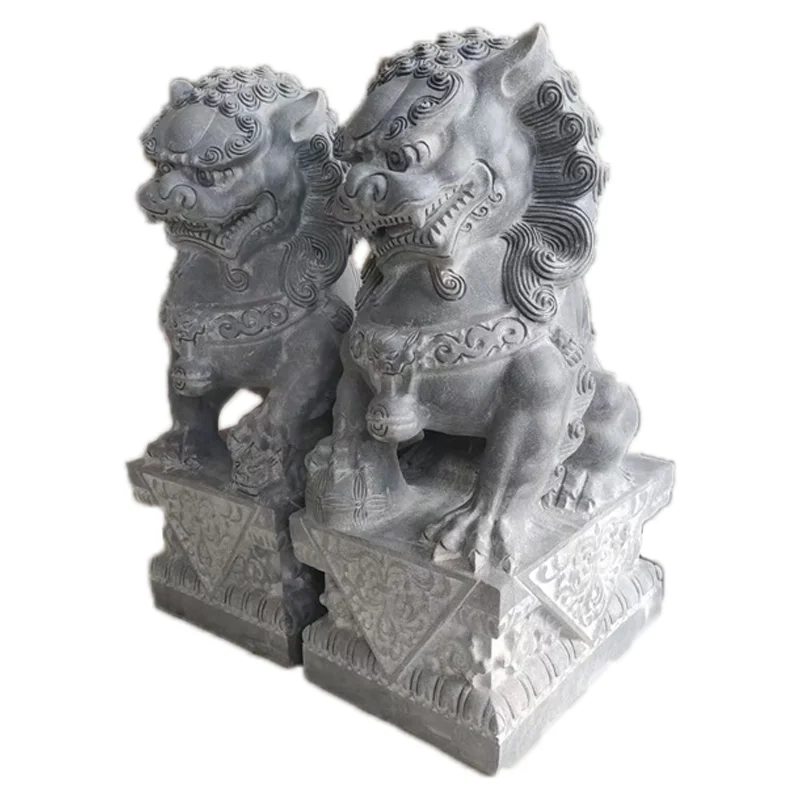 Shengye hot selling classic Chinese style large white marble animal lions statue Fu dog stone sculpture outdoor gate decoration
