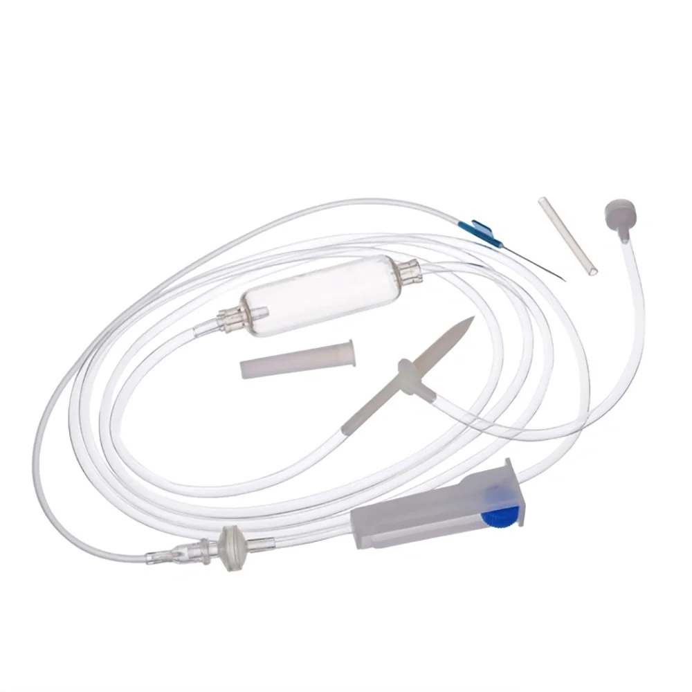 Huafu Winged Infusion Good Quality Regulator IV Set Saline Transfusion Set Butterfly Winged Infusion Giving Set