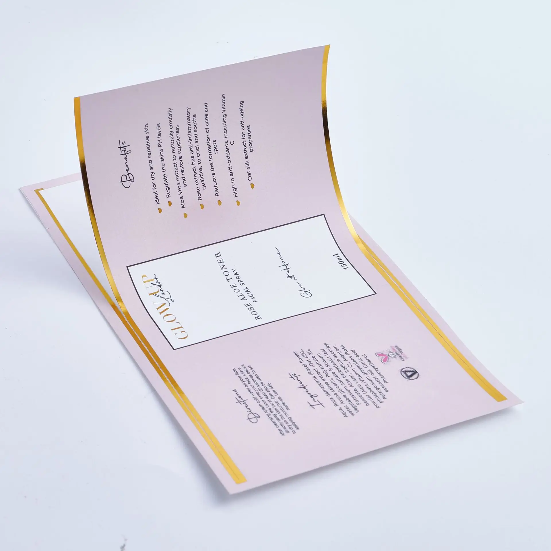 Self Adhesive Sticker Label Custom Logo Printing Golden Foil Stickers Custom Adhesive Brand Logo Sticker