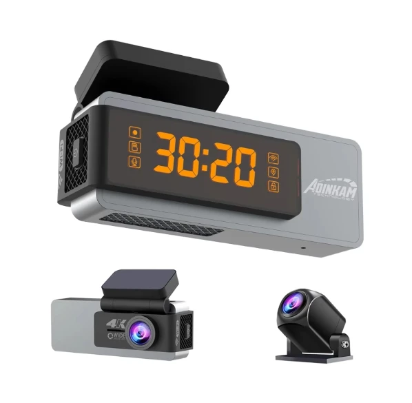 ADINKAM 2-канальный видеорегистратор Передняя и задняя камера для автомобиля 2 1 дюймов Автомобильный с ночным видением парковочный монитор