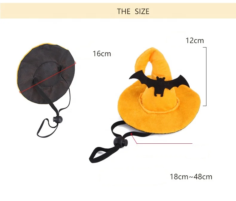 Halloween Pumpkin Bat Hat For Dogs Cats Costume Happy Halloween Accessories Kitty Puppy Halloween Pet Hat