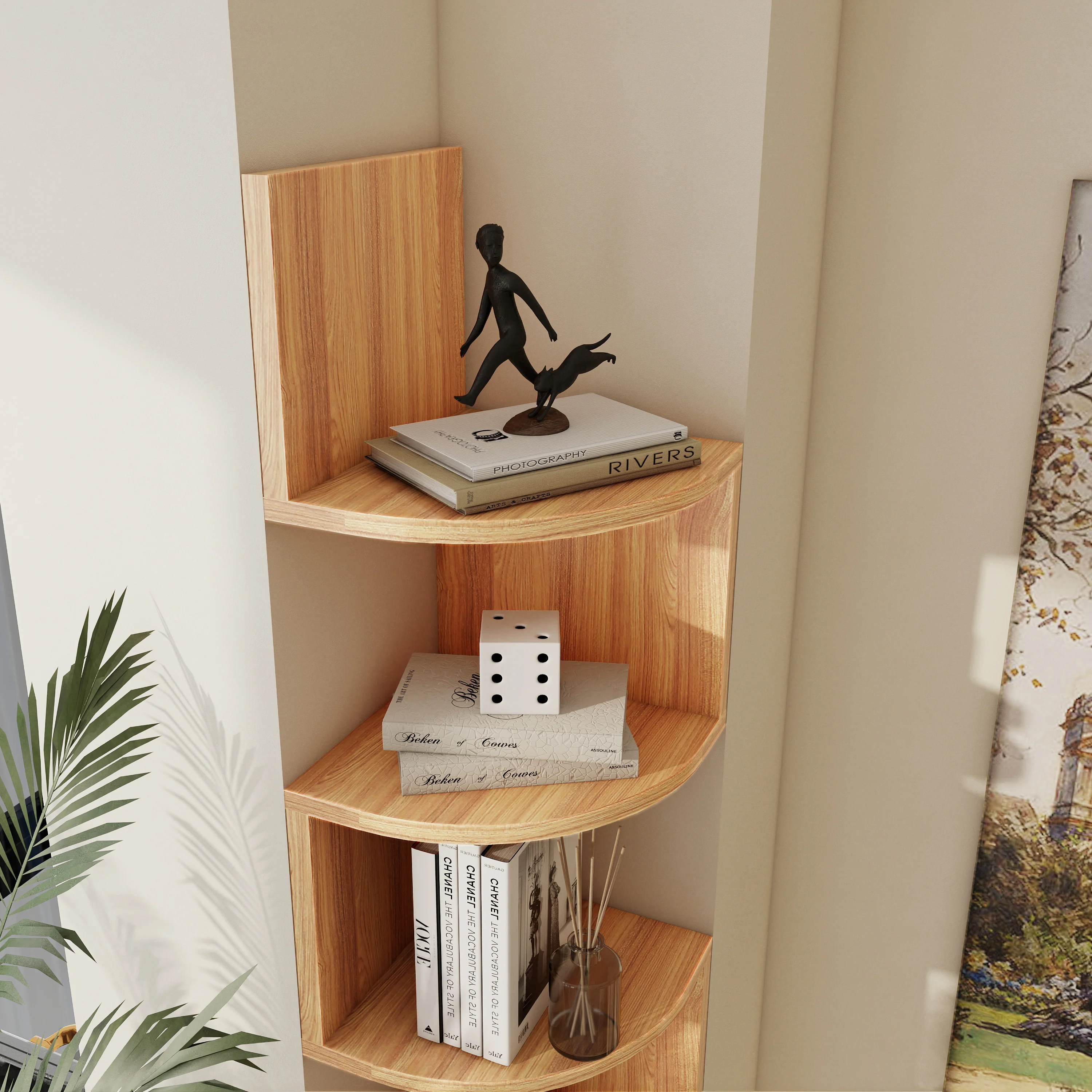 Living Room Modern Book Store Home Bookshelves Wood Display Rack Bookshelf Ladder Book Shelves