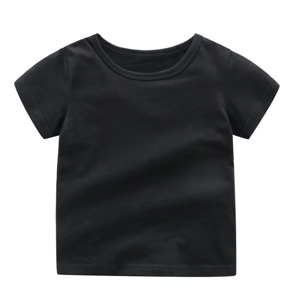 Unisex Personalized Infant Baby Basic T-Shirt Toddler Short Sleeve Solid Color Kids Plain Blank Tees Shirts for Boys Girls 6M-5T