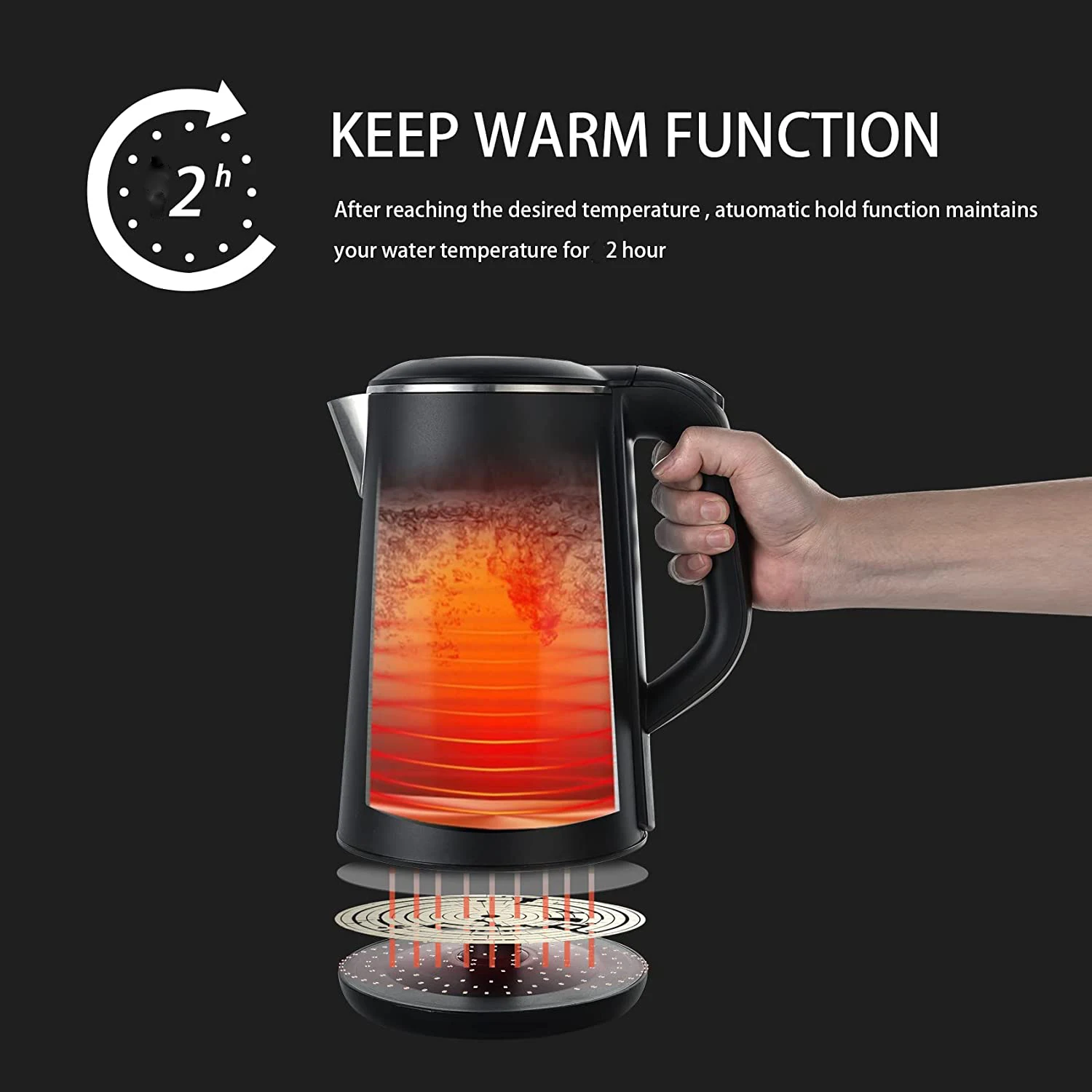 Smart Electric Kettle With Touch Screen Control and Keep Warm Function