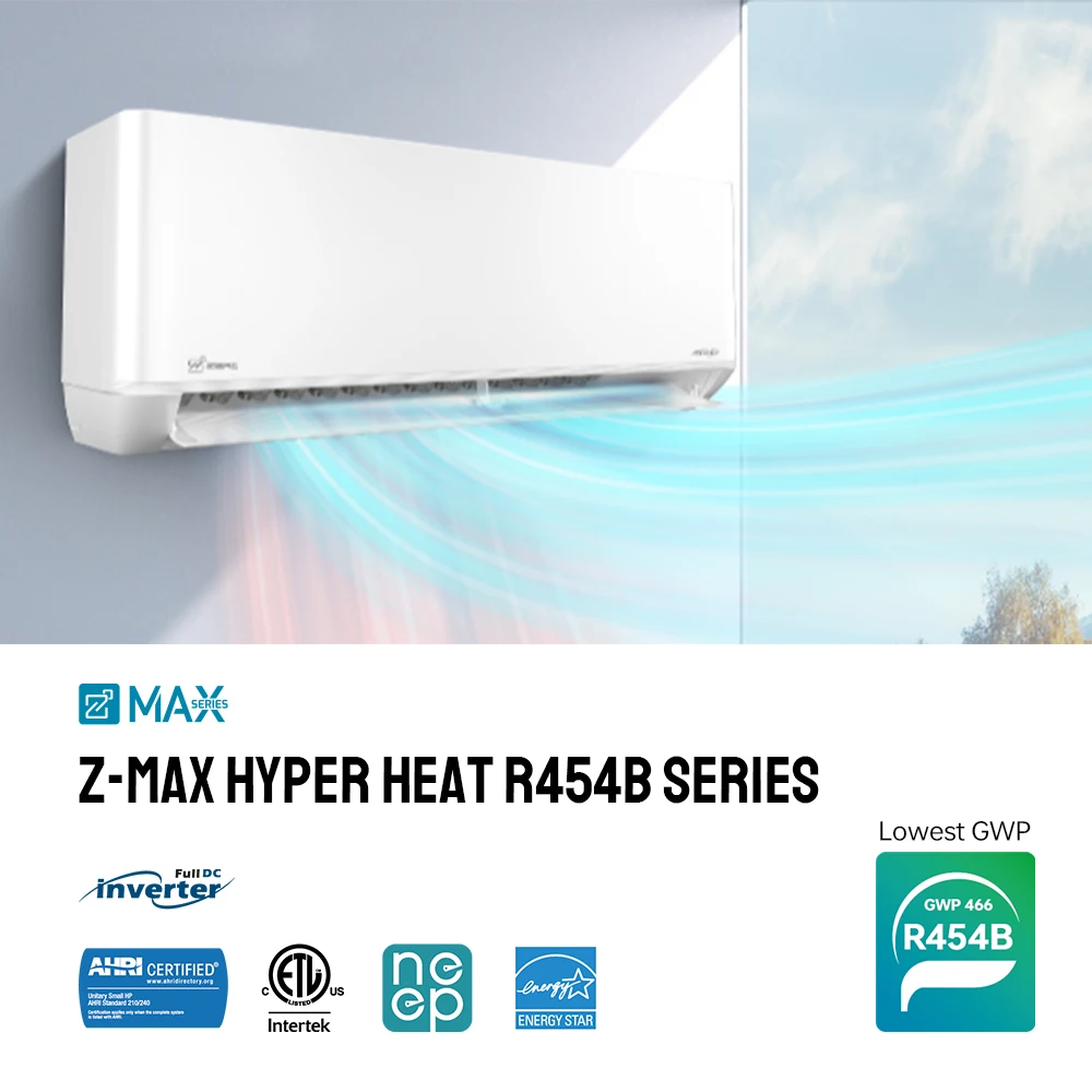 Смарт-Мини-сплит-кондиционеры 9000 ~ 24000btu 60 Гц R32 R454b R410A для гостиниц холодный климат электрический кондиционер