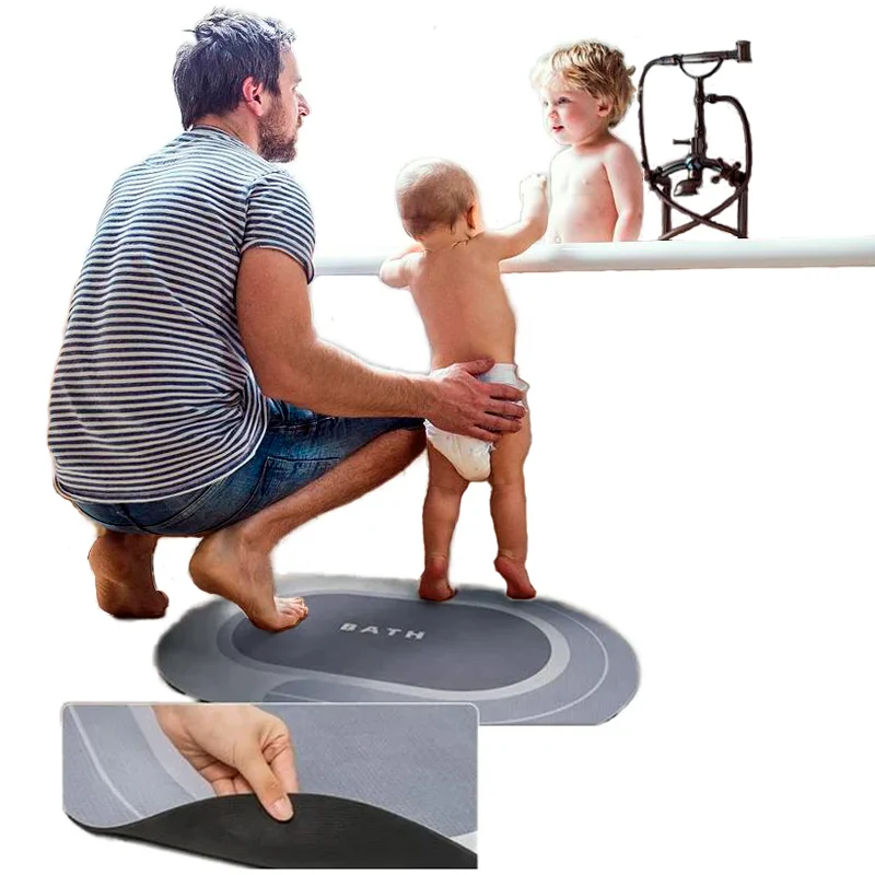 Christmas Carpet Brands Friendly Anti Non Slip Fast Absorbent Quick Dry Fast Fast Drying Floor Mat in the Bathroom