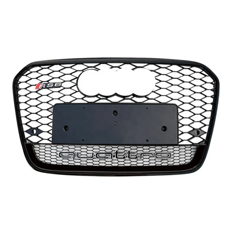 RS6 Front grill for Audi A6 S6 C7  ABS  Material Black High Quality Radiator Center Honeycomb Grills 2012 2013 2014 2015
