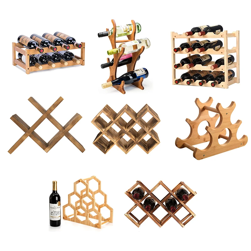 Premium Wall Mounted Wine Rack Stackable Modern Solid wooden wine bottle box Holder wine wood rack