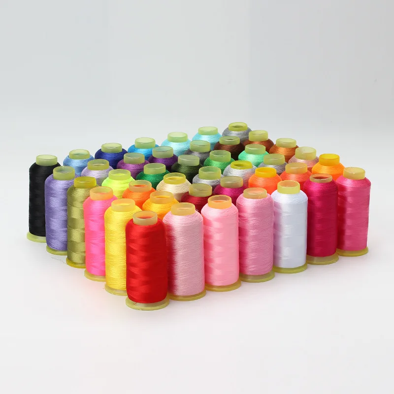 108D/2 40-Color 3600M Computer Embroidery Silk Thread Set Shiny Soft Beading Floss Tassel Thread for Needlework