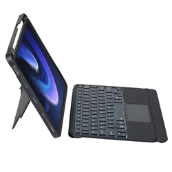 Wireless Smart split Keyboard Covers Cases for samsung tab A8 X200/X205 Shaft Keyboard Cover with Smart Touchpad with backlight