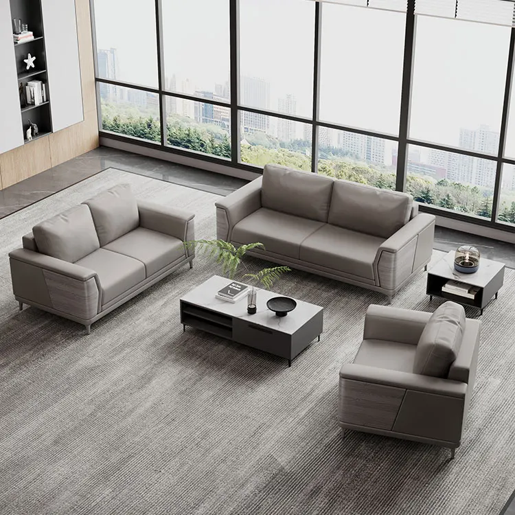 Liyu Modern brown armchair couch set 1+1+3 furniture hotel apartment living room home office leather sofa