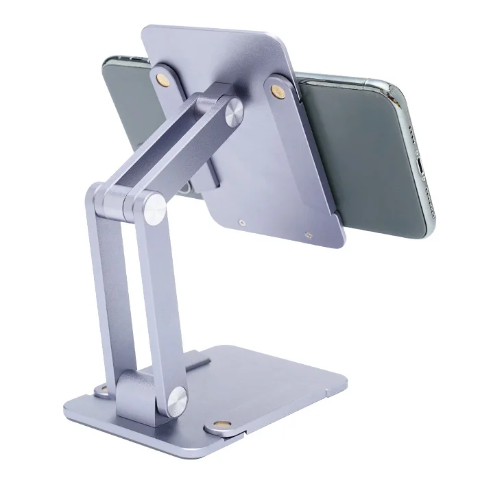 New Adjustable Aluminum Desktop Phone Holder Double Folding Desk Mobile Phone Holder Stand For iPad Tablet Mount