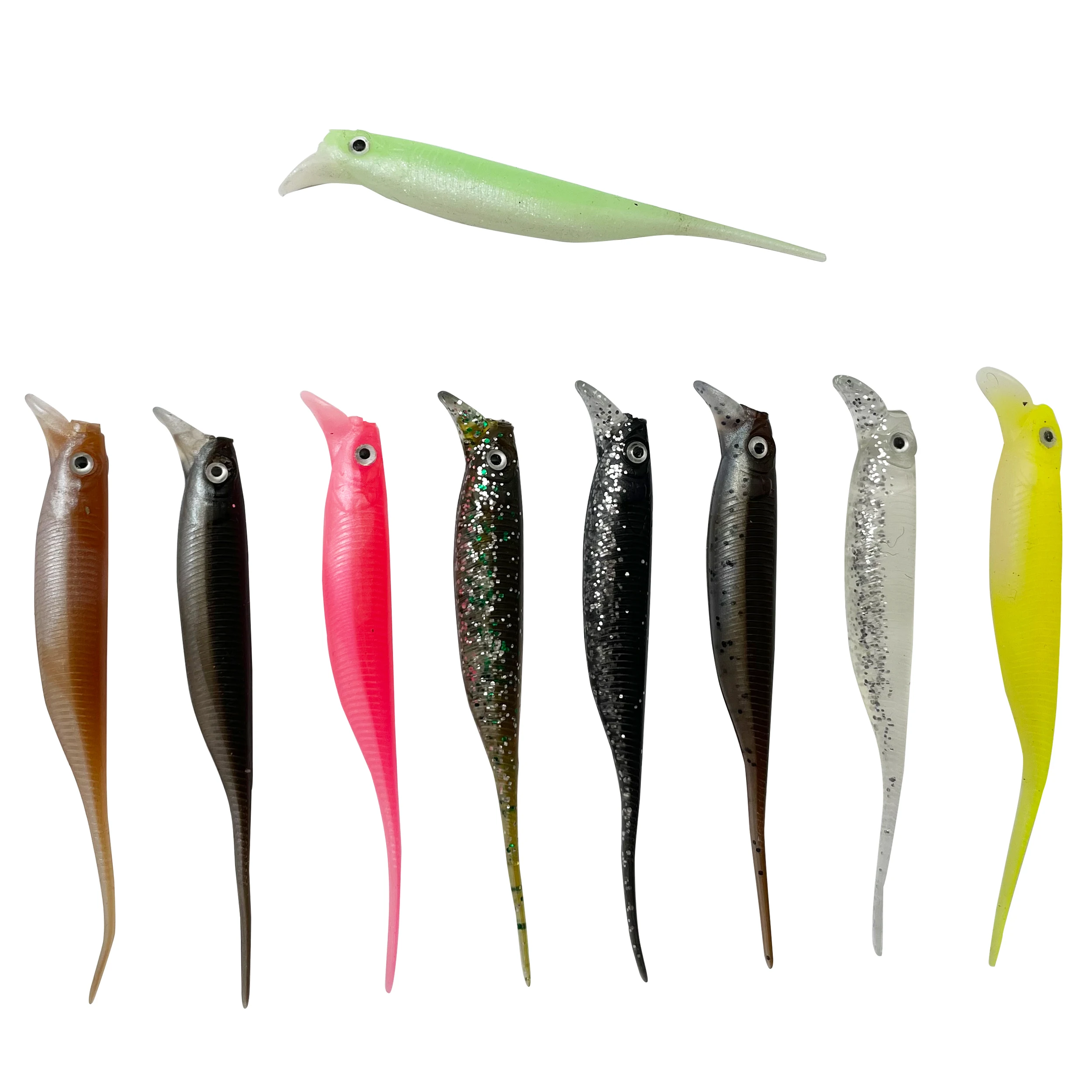 Iscas De Pesca Rubber Silicone Micro 35Mm Jig Jigging 3D Lure Eyes Black Minnow Soft Lure