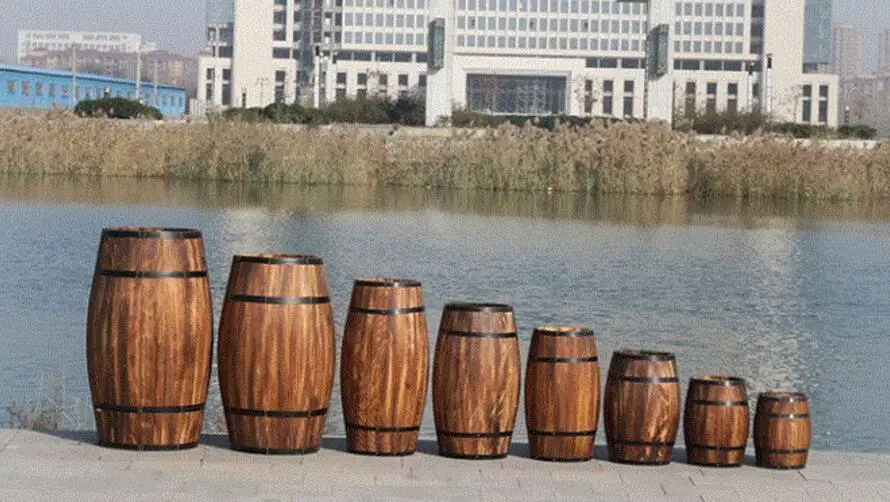 Decorative wooden barrel craft use bar decor wood barrels