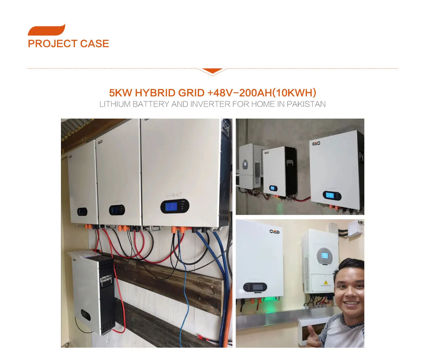 Аккумулятор GSO LiFePo4 5000 + циклы GBP24-200R низкого напряжения для хранения энергосистемы 24 В 200AH