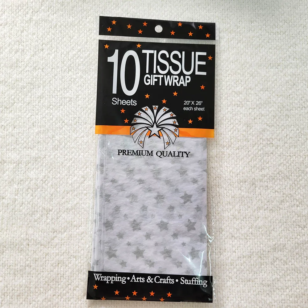 gold/silver print tissue paper