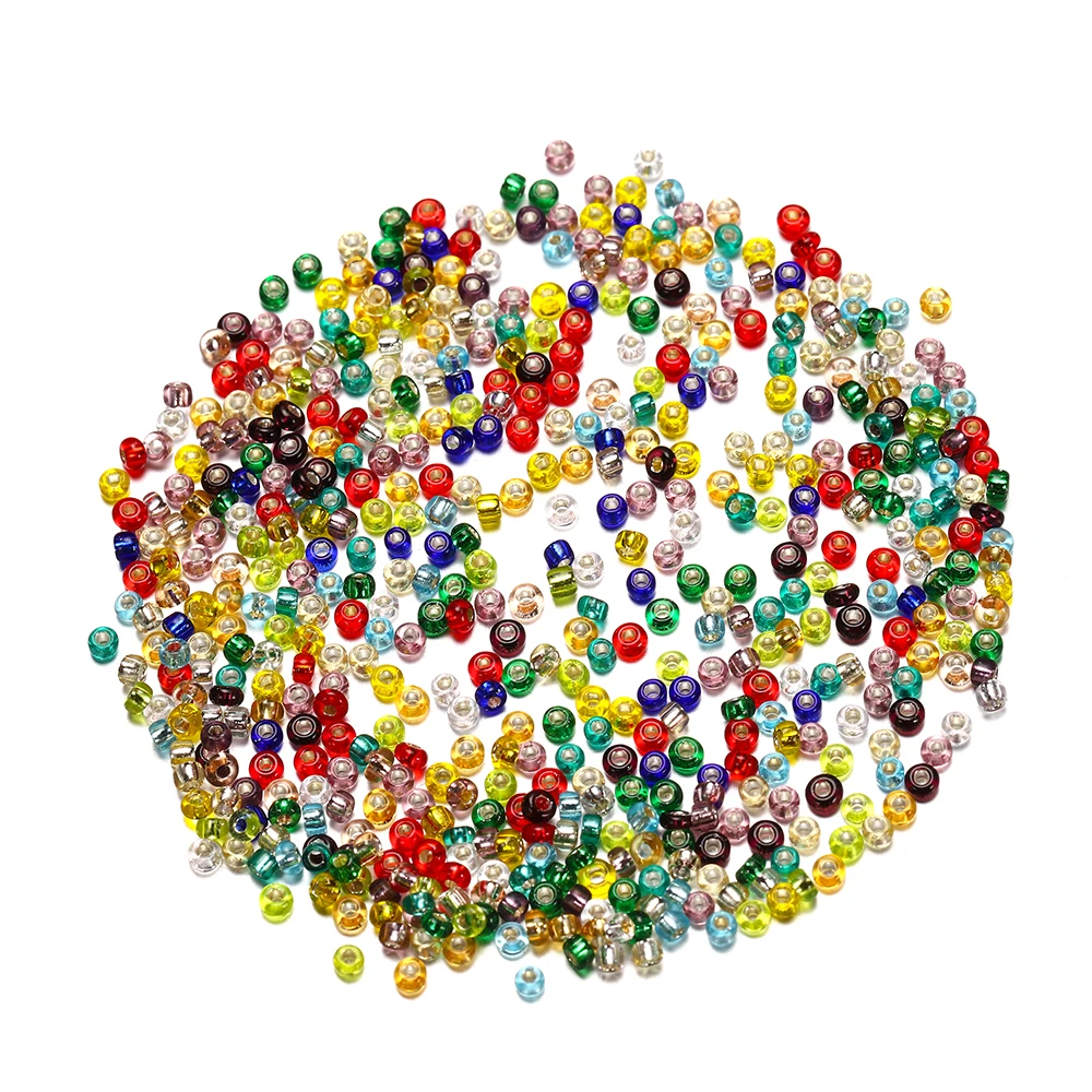 1200pcs Get Free 600pcs Silver Hole Cover Translucent Bead Czech Glass Seed Beads Charm Bracelet Findings DIY Jewelry Makings