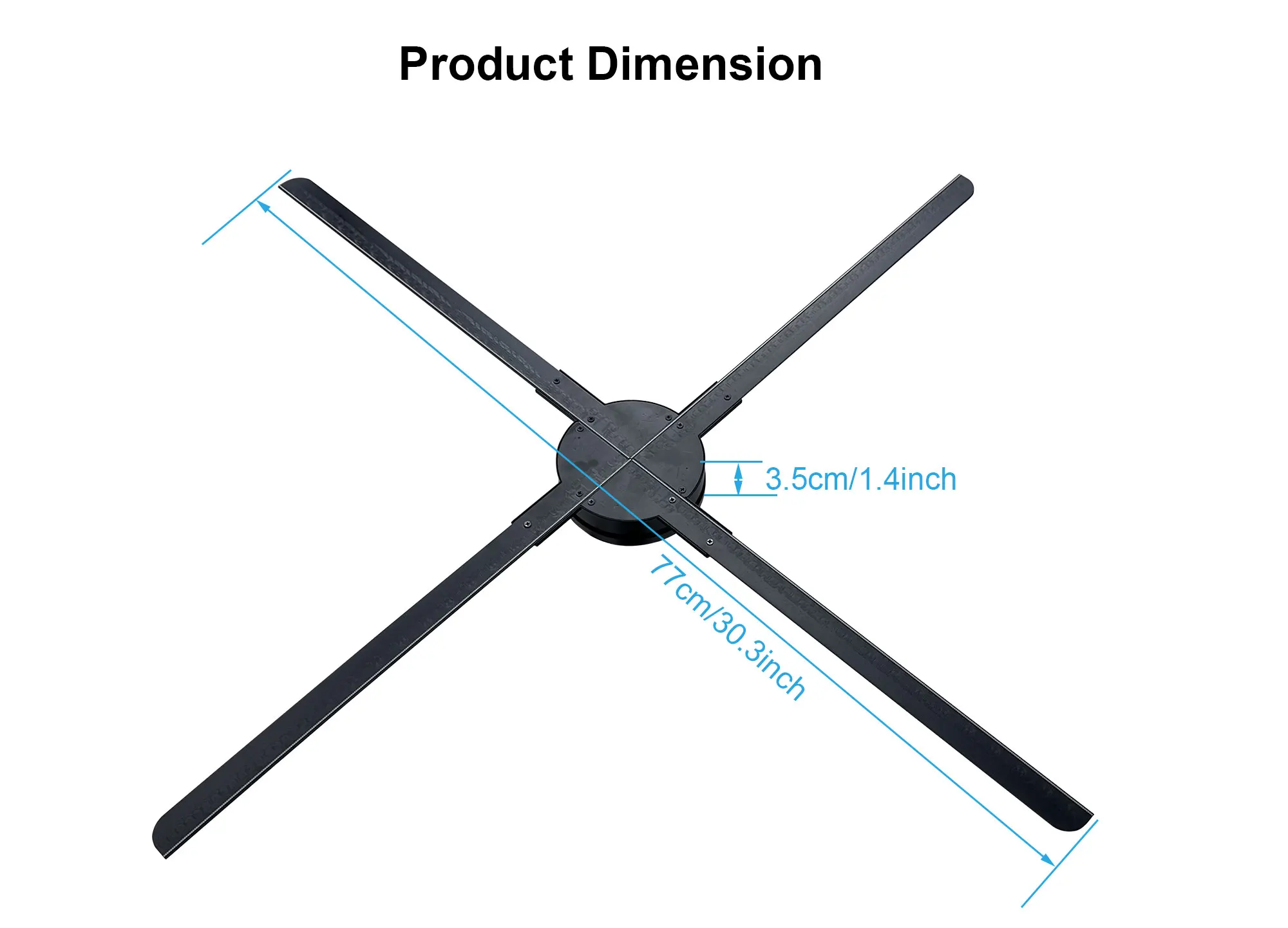 80cm 3D Hologram Projector Fan Wifi Advertising Display Logo Light APP or PC or remote Control Holographic 3d fan Projector
