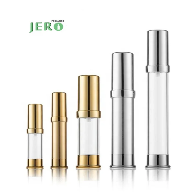 Fast delivery 5ml silver airless pump bottles 60ml airless pump bottle 10ml airless pump bottle silver