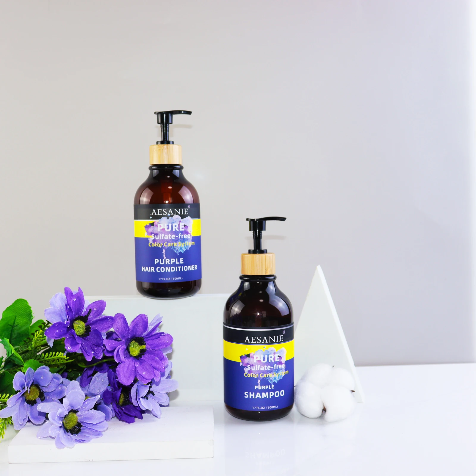 OEM OBM Sulfate Free Private Label anti hair loss anti hair brass Conditioner Paraben Free Purple Silver Shampoo for blond hair