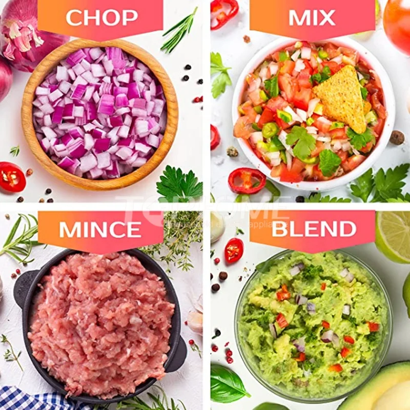 1.5Cup Glass Cup Plastic Electric Household Food Blender Meat Grinder Mini Food Chopper