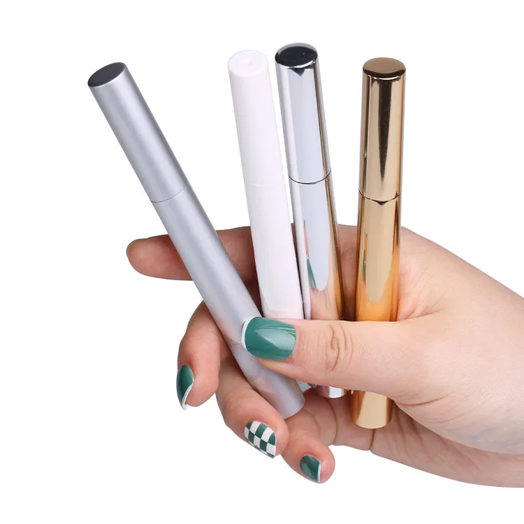 Silver Lip Gloss Tube Container Empty Cuticle Oil Nail Polish Twist Pen Cosmetic Customized with Brush Black/white/silver/gold /