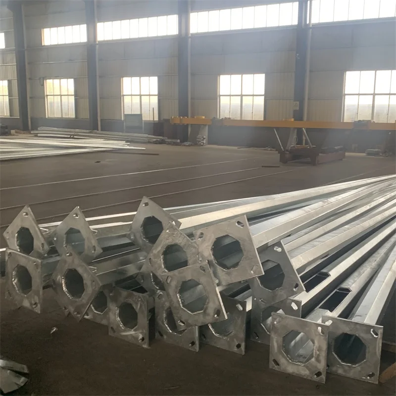 Factory outlet for street lamp Surface polishing Hot Dip Galvanized 9m Street light pole Multiple lamp caps of single arm