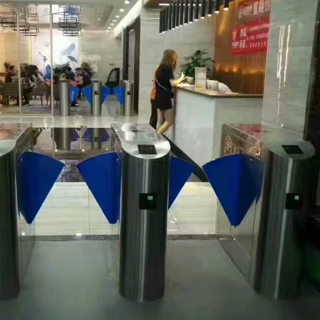 Finger print access control system automatic flap barrier gate