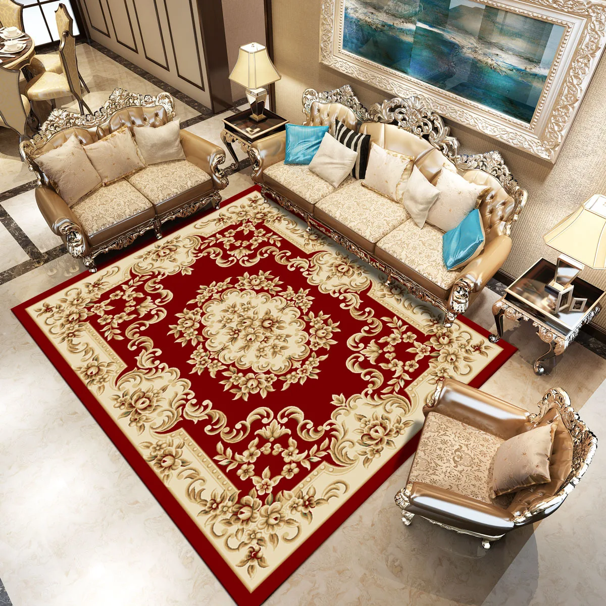 free sample High Quality stone mosaic luxury for living room belgium carpet