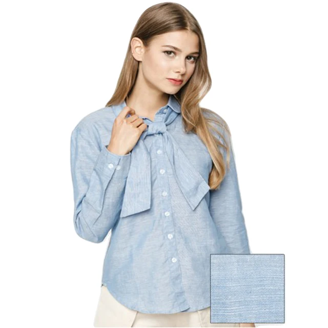 New Arrivals Women Shirts Casual Blouse Denim Top Ladies Long Sleeve Shirt 2020 Made in Vietnam