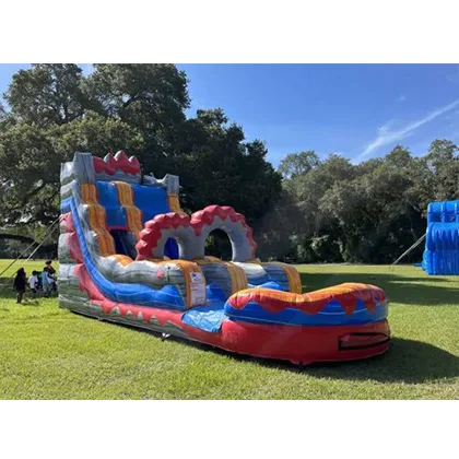 Backyard fun Lava Surge Inflatable Slide with pool