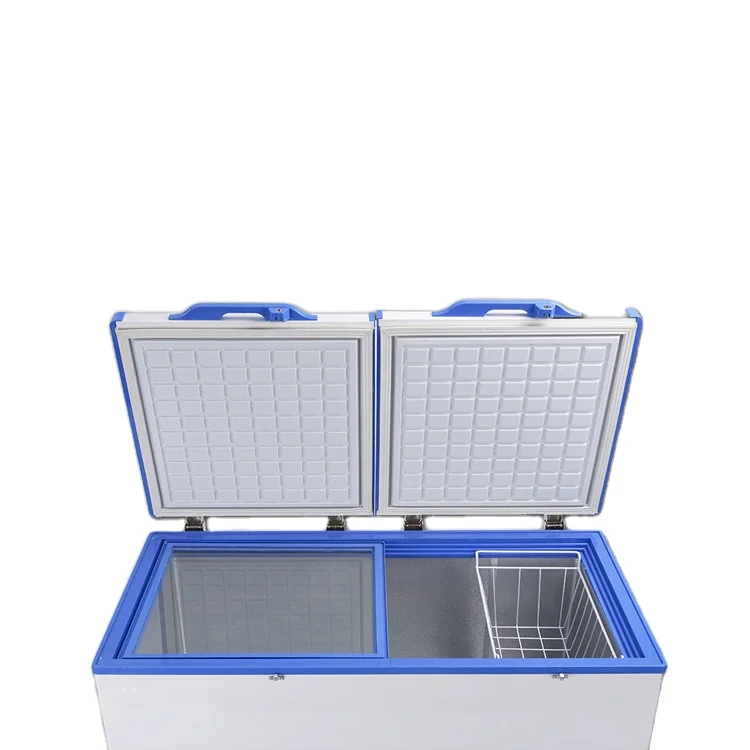 Renewable Energy DC 12v24v Solar Powered Double Doors BD/BC-358L Deep Freezer