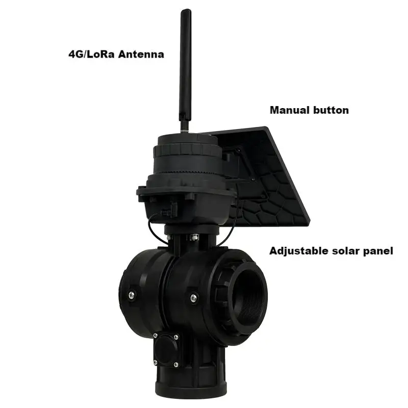 Solar Power LoRa remote control 3 way 2way electric actuator drive control valve 3 way ball valve electric actuator