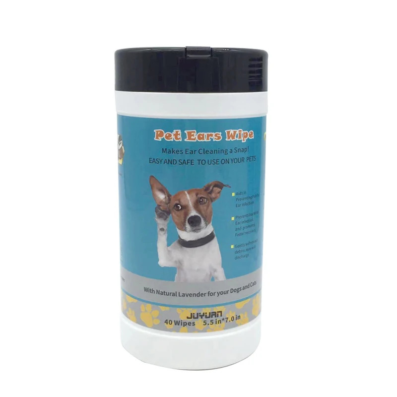 Pet ear cleaning wet wipes in canister for cat and dog Kill mite mites fleas