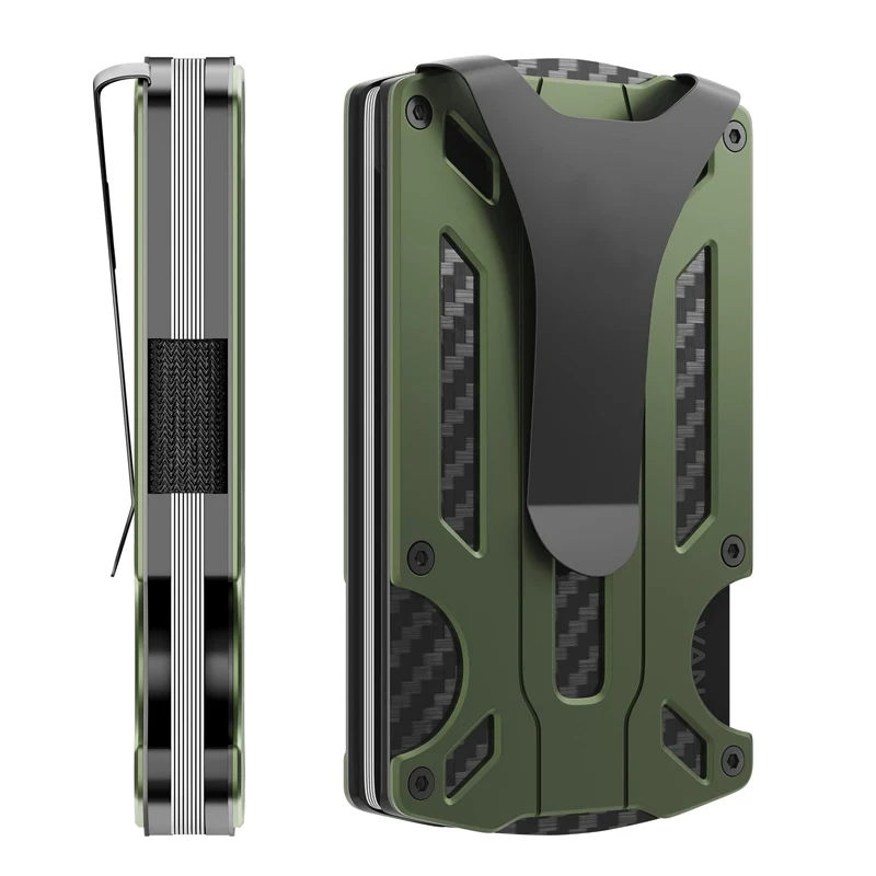 Premium Ultra Slim Colorful Forged Ember Wallet RFID Money Clip Forged Carbon Fiber Wallet For Male