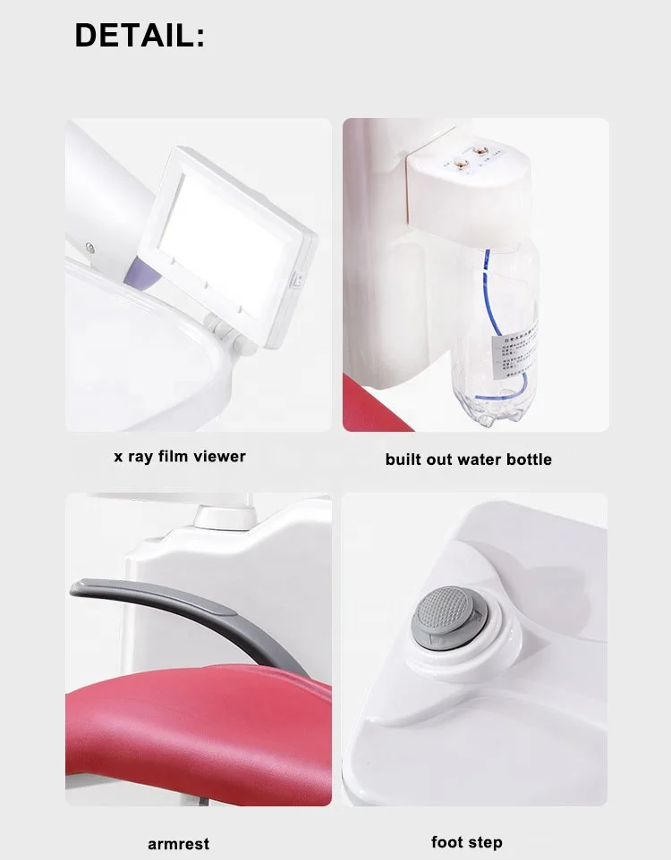 Portable Dental Chair with Imported Motor Rotatable Main Box Made of Plastic and Metal Factory-Priced for Dental Clinics